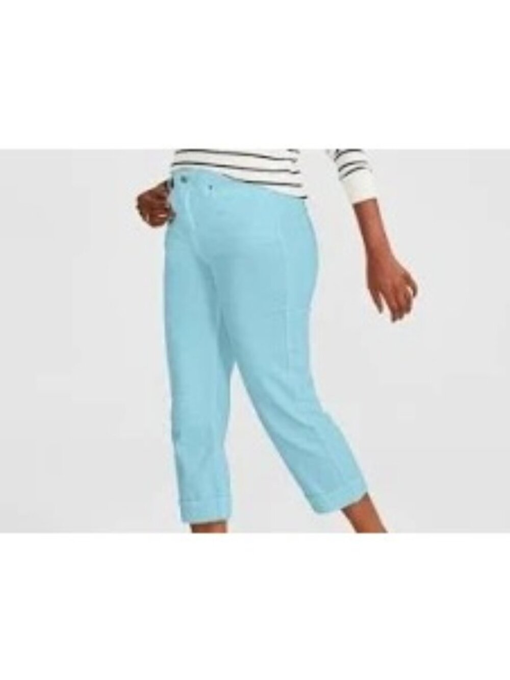 NWT Style & Co Womens Curvy Capri Pants Aqua Freeze Size 16 Comfortable Fit